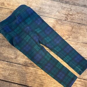 Crewcuts Kids Plaid Leggings - Navy and Forest Green